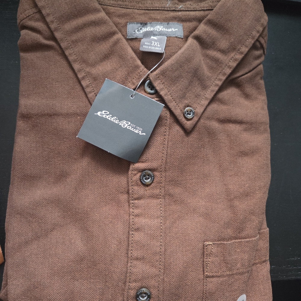 Eddie Bauer Brown Button-Up Shirt